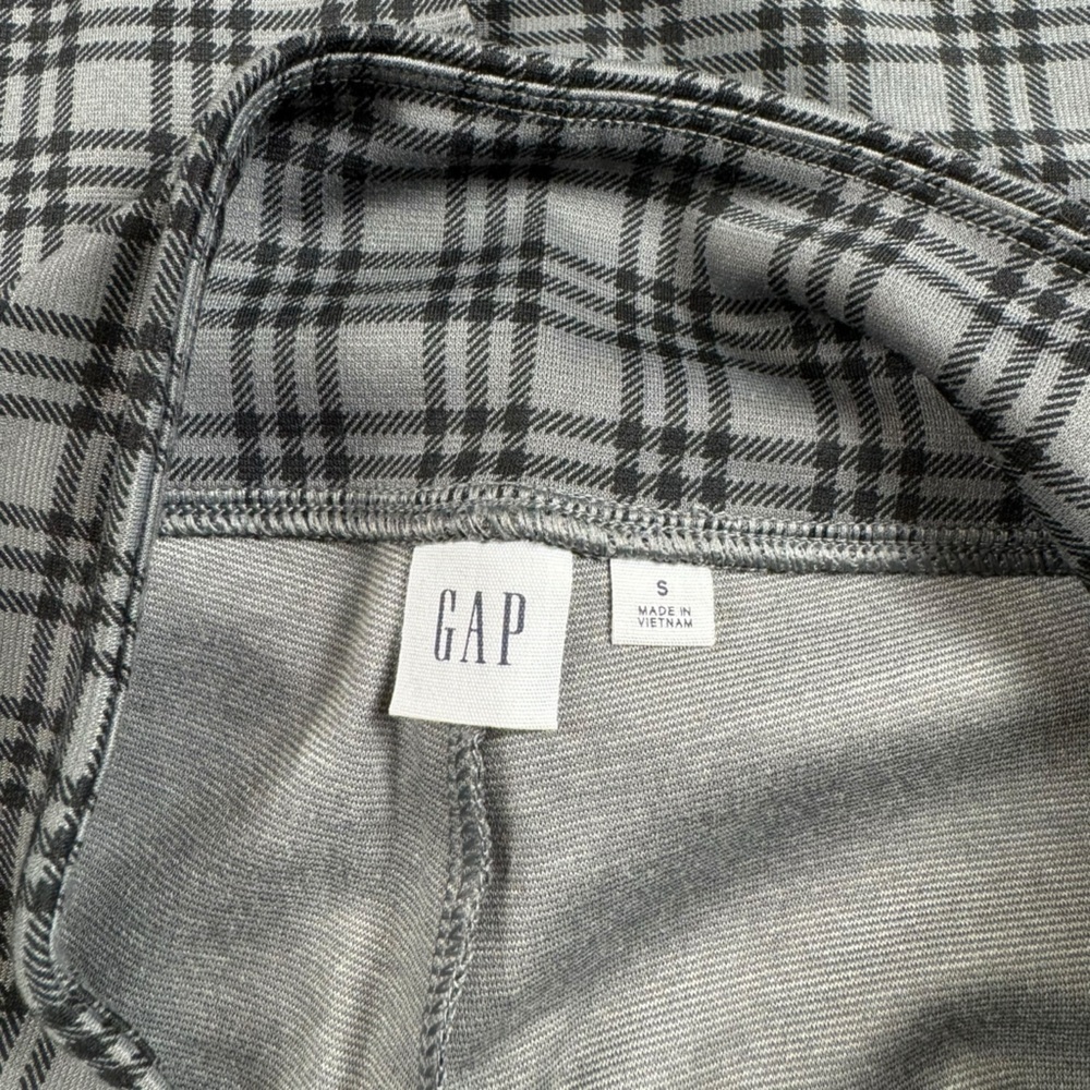 GAP Ponte Leggings Plaid New Shadow Gray and Black - Picture 5 of 9